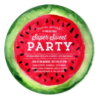 Summer Slice Invite 5.25" Square Invitation Card