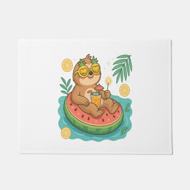 Summer Sloth Pool Float Doormat (Front)