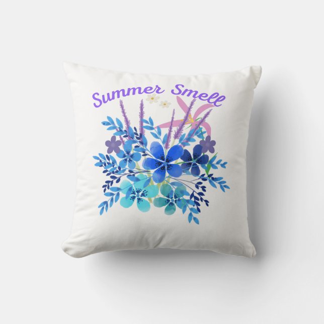 Summer Smell Throw Pillow (Front)