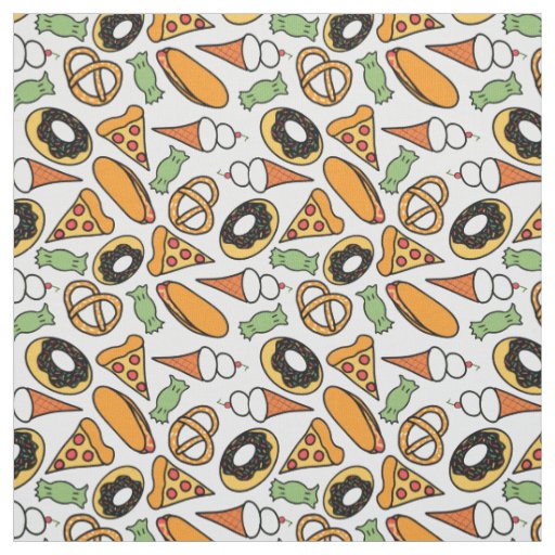 Summer Snacks Seamless Pattern Fabric 