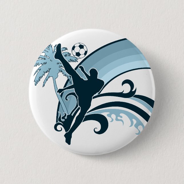 summer soccer. pinback button (Front)