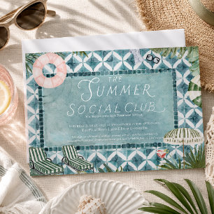 Summer Social Club Pool Party Invitation