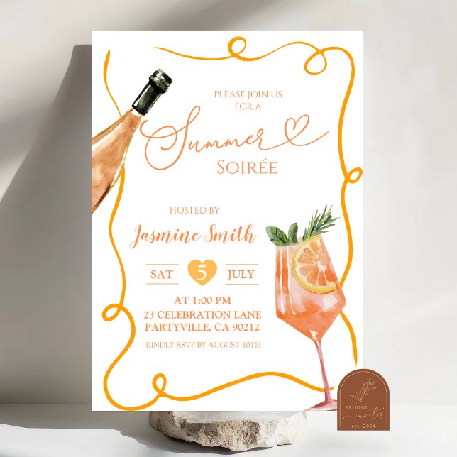 Summer Soiree Cocktail party Invitation (Creator Uploaded)