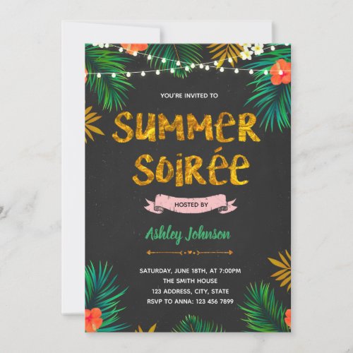 Summer soiree party invitation