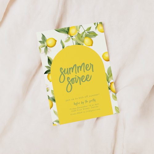 Summer Soiree Party Invitation with Lemons