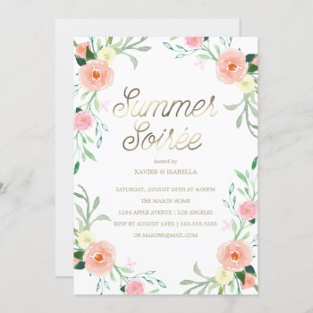 Summer Soirée | Summer Party Invitation by PinkMoonPaperie at Zazzle