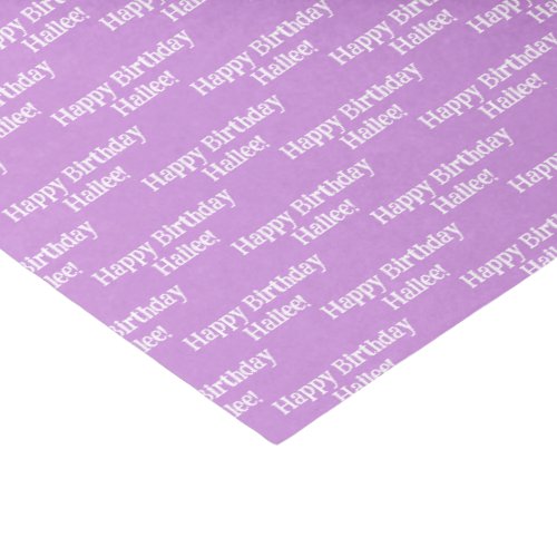 Summer Solid Icy Purple Add Name Happy Birthday Tissue Paper