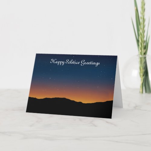 Summer Solstice Blessings with night sky and stars Card