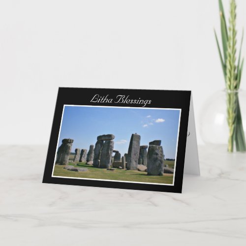 Summer Solstice Blessings with stonehenge Litha Card