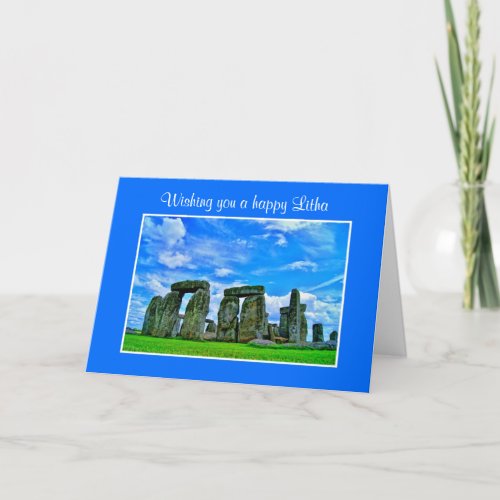 Summer Solstice Blessings with stonehenge photo Card