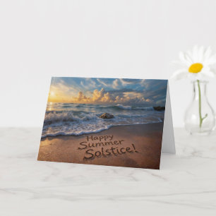 Summer Solstice Coastal Seaside Beach with Cloud Card