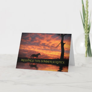Summer Solstice Litha Horse and Water Light Card