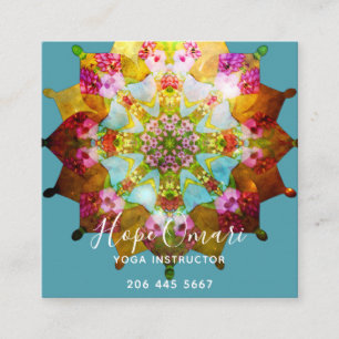 Summer Solstice Mandala Square Business Card