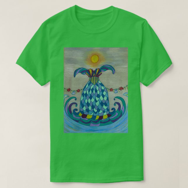 Summer Solstice Mermaid Dress T-Shirt (Design Front)