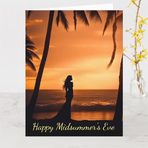 Summer Solstice Midsummers Eve with Silhouette Card