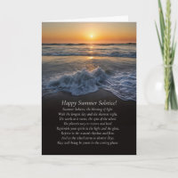Summer Solstice Ocean and Beach with Waves Poem