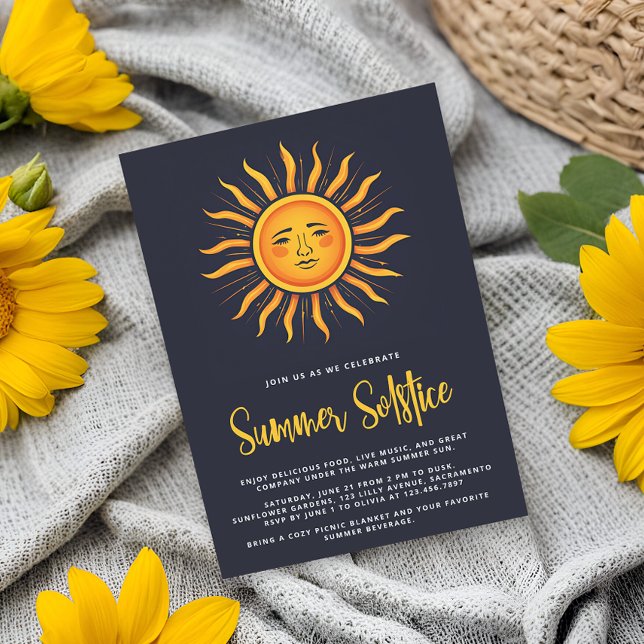Summer Solstice Party Sun Invitation (Creator Uploaded)