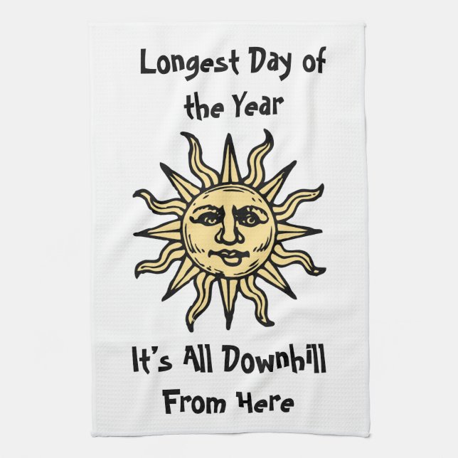 Summer Solstice Poem Kitchen Towel (Vertical)