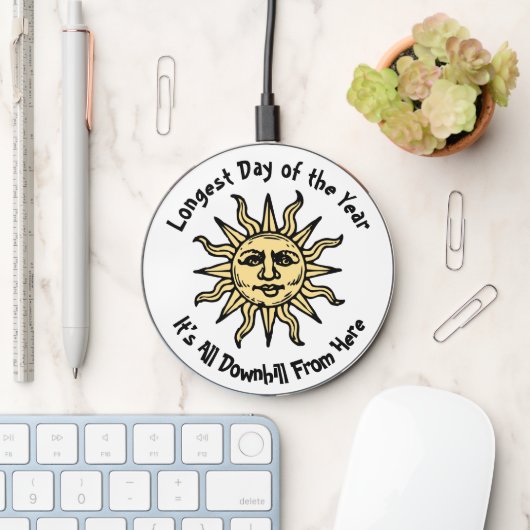 Summer Solstice Poem Wireless Charger (Desk)