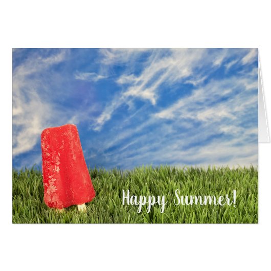 summer solstice red popsicle in grass cards (Front Horizontal)