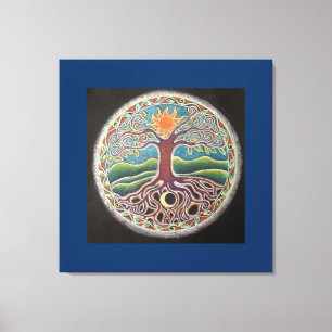 Summer  Solstice Tree of Life mMandala Canvas Prin Print
