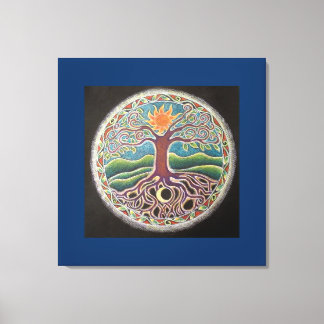 Summer  Solstice Tree of Life mMandala Canvas Prin Print