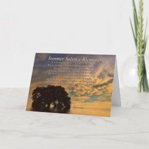 Summer Solstice With Oak Tree and Water Card