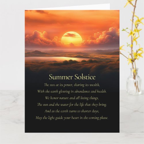 Summer Solstice with Sun and Water Nature Spirit Card