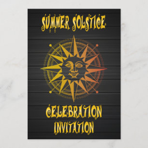 Summer Solstice Yellow and Black Celebration Invitation