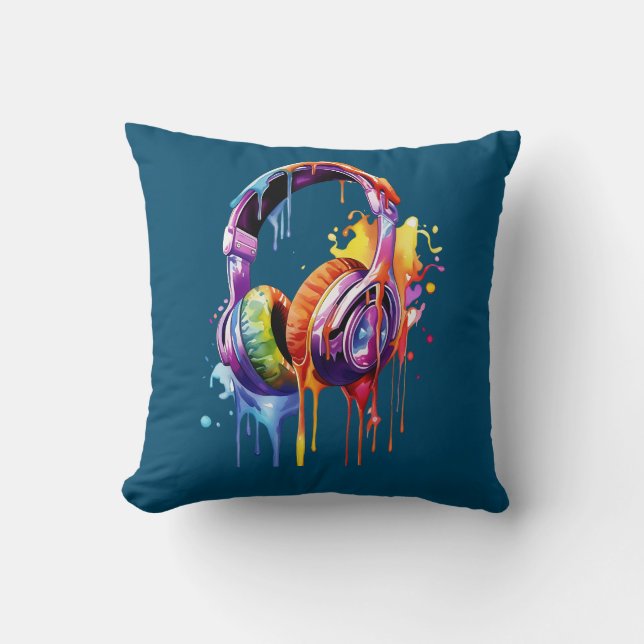 Summer Soundwaves Throw Pillow (Front)