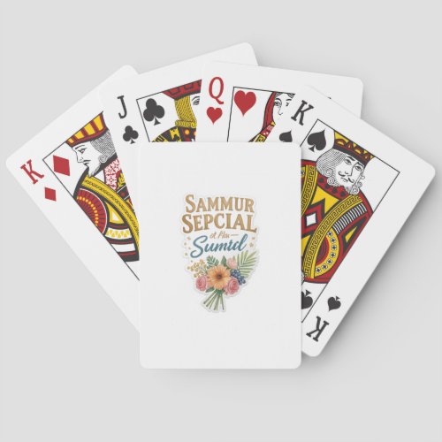 Summer Special Floral Die-Cut Sticker | Vintage Poker Cards