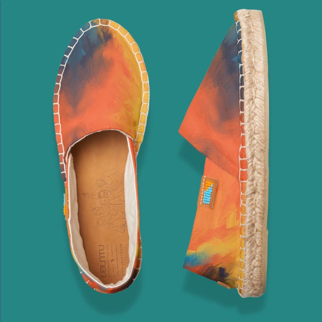 Summer Splash Abstract Painting Zazzle Afridilles Espadrilles (Creator Uploaded)