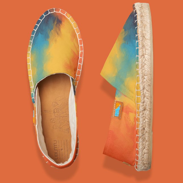 Summer Splash Abstract Painting Zazzle Afridilles Espadrilles (Creator Uploaded)