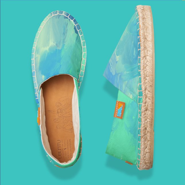 Summer Splash Abstract Painting Zazzle Afridilles Espadrilles (Creator Uploaded)