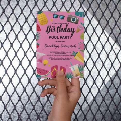 Summer Splash Birthday Pool Party Extravaganza Postcard