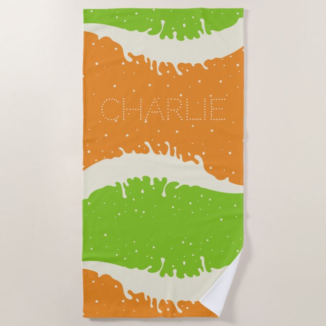 Summer Splash custom name beach towel (Front)