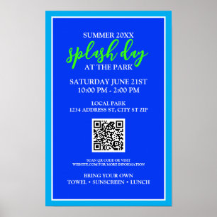 Summer Splash Day at the Park Outdoor Event Poster