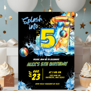 Summer Splash into Five Pool Party Invitation