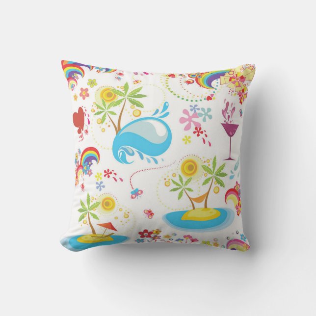 Summer Splash Throw Pillow (Front)