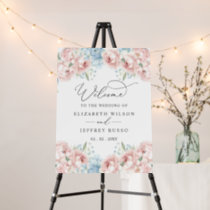 Summer Spring Blush Floral Wedding Welcome Sign