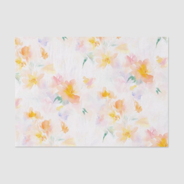 Summer Spring Flowers Elegant Floral Decoupage Tissue Paper (Front)