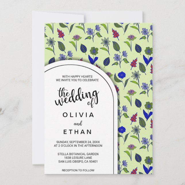 Summer spring pattern floral Wedding Invitation (Front)