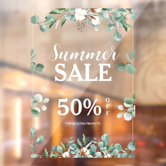 Summer Spring Sale Custom Add Text Door Window Cling (Sheet 2)