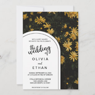 summer spring sunflower floral Wedding Invitation