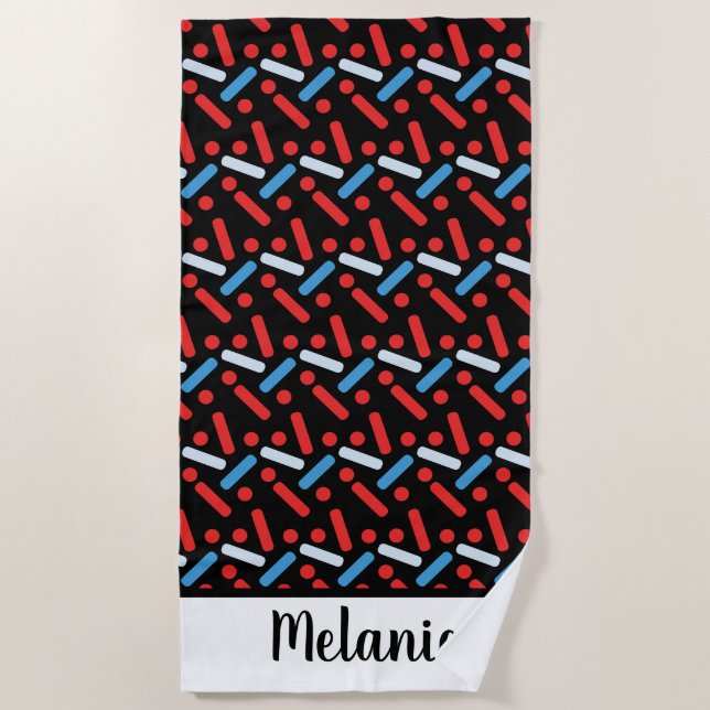 Summer Sprinkles Bold Name Beach Towel (Front)