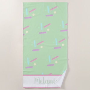 Summer Sprinkles Pastels Name Beach Towel