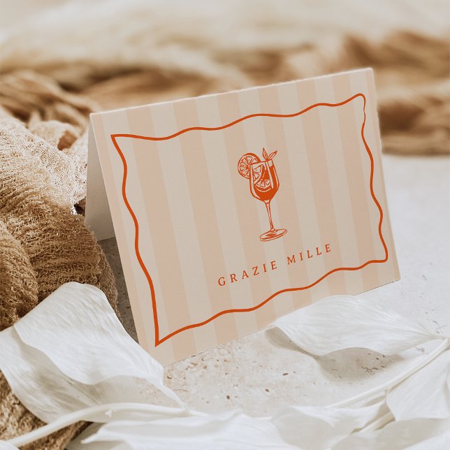 Summer Spritz "Grazie Mille" Italian Thank You Card (Creator Uploaded)
