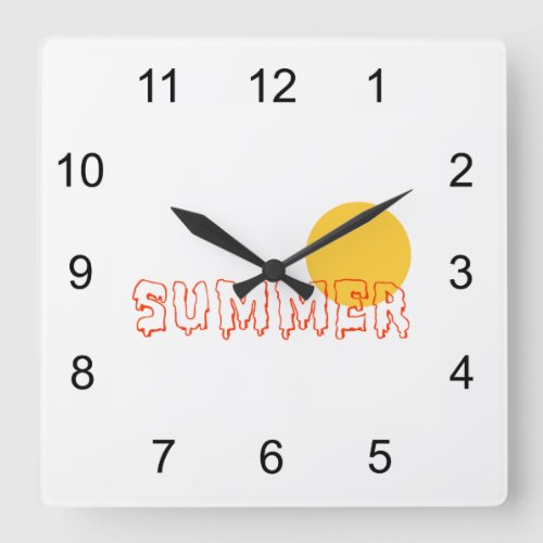 Summer Square Wall Clock