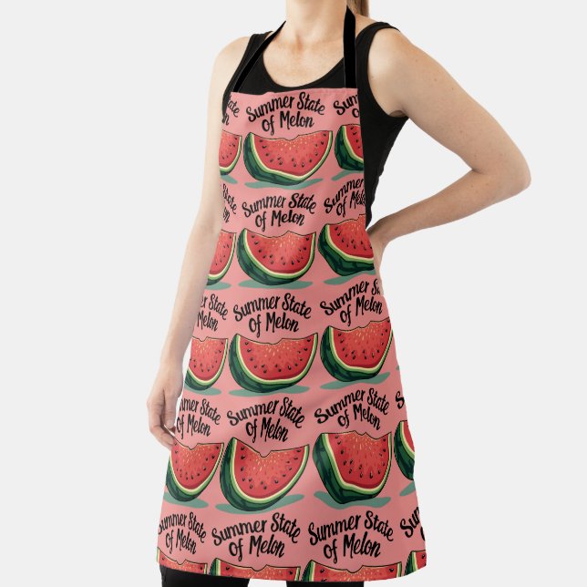 Summer State of Melon Retro Fruit Art Apron (Insitu)