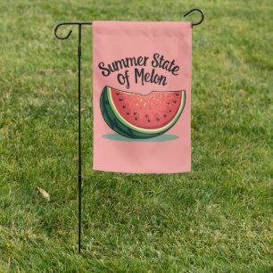 Summer State of Melon Retro Fruit Art Garden Flag
